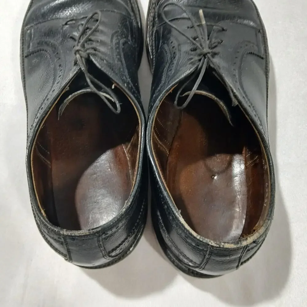 Allen Edmonds Longwing Blucher Men’s 10.5B Black Leather Dress Shoes Vintage